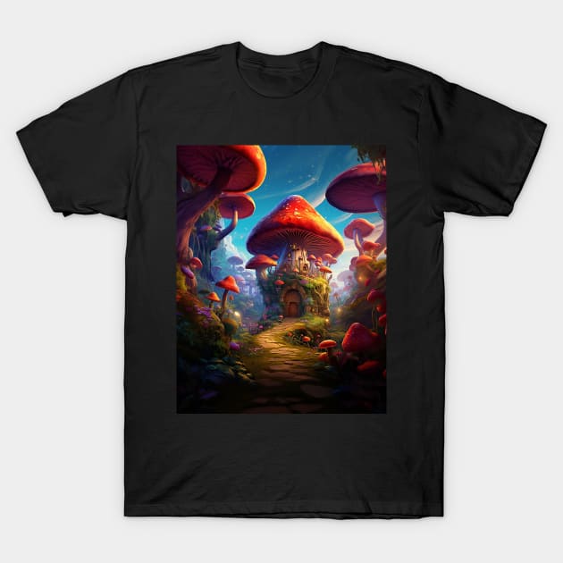 Magical Mushroom House T-Shirt by MyMagicalPlace